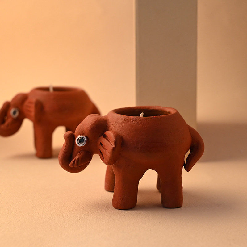 Aesthetic Elephant Diya set