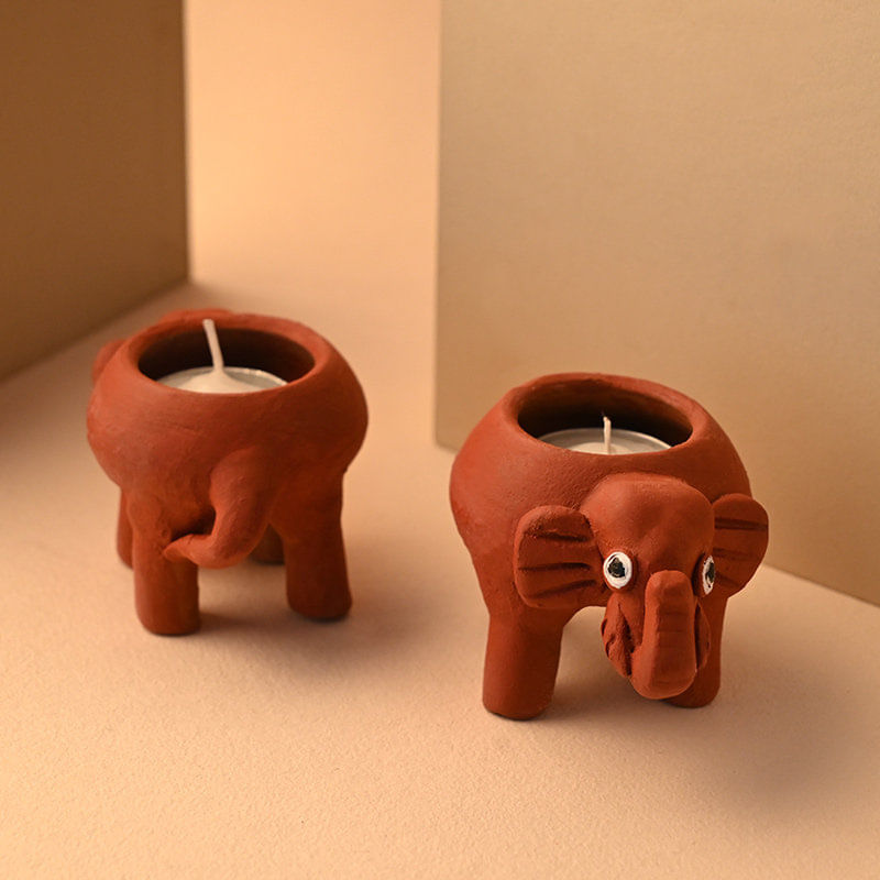 Aesthetic Elephant Diya set