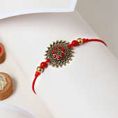 Order Antique Red Beads Rakhi Online