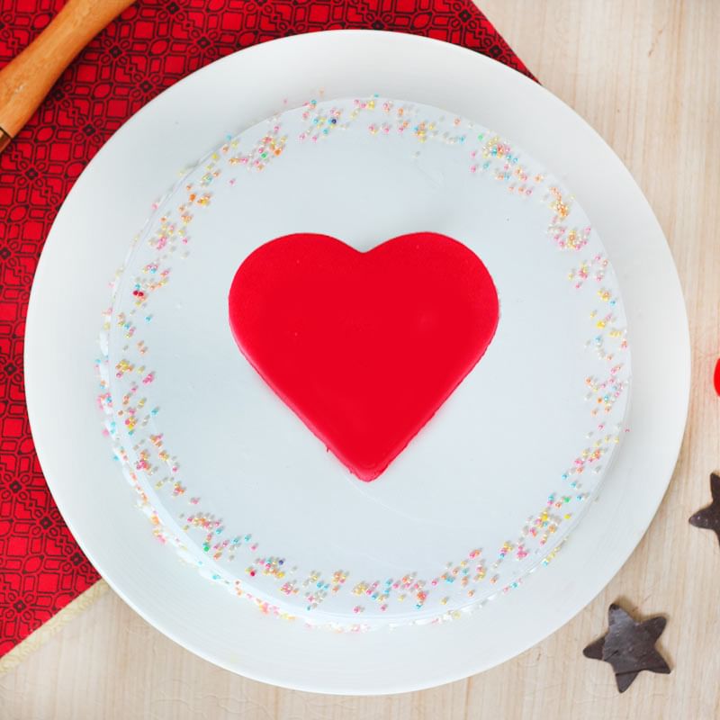 Anniversary Cake with Center Filled Heart