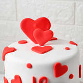Heart Fondant Cake For Valentine's Day