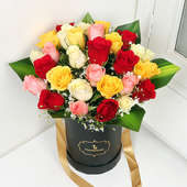 Mixed Color Valentine Rose Arrangements
