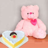 All My Heart - 22 Inch Teddy with 1 Kg Pineapple Cake