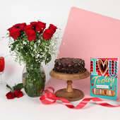 All That Love Needs - Bunch of 12 Red Roses, Kitkat Cake and Greeting Card