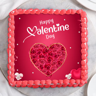 Romantic Valentine Photo Cake