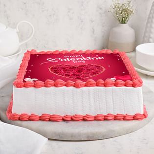 Romantic Valentine Photo Cake