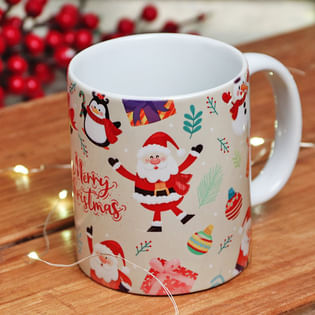 Top View of Christmas Theme Mug