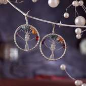 Buy Alloy Silver Tree Of Life Earrings for Valentine's day