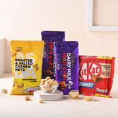 Alluring Rakhi Delivery to UK with Chocolates And Nuts 