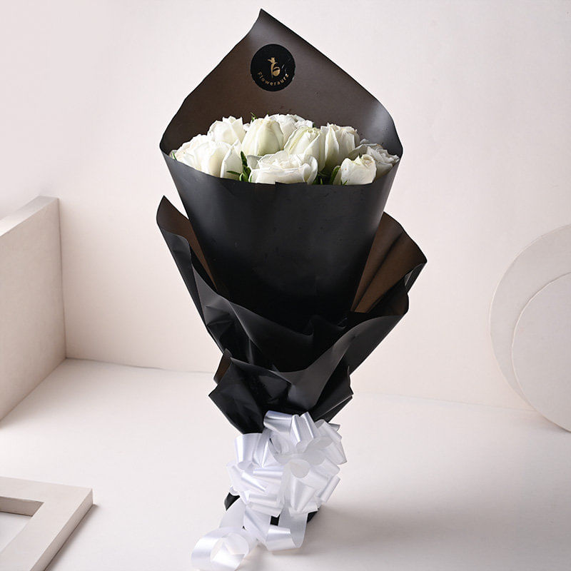 Alluring White Roses Bouquet