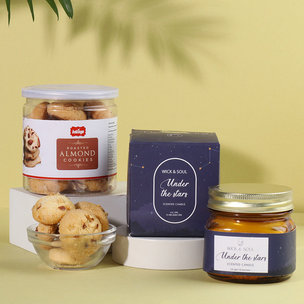 Almond Cookies N Scented Candle Gift Combo