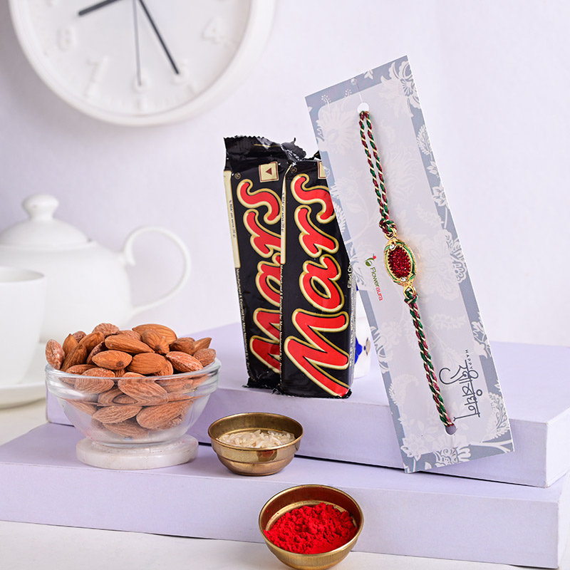 Almond N Chocolates With Stone Rakhi - Canada