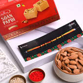 Almonds N Soan Papdi With Rakhi (Rakhi with Sweets)