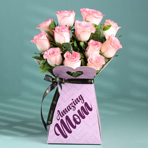 Amazing Mom Pink Roses Box