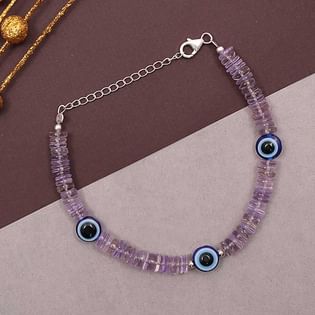 Amethyst Sterling Silver Adjustable Bracelet