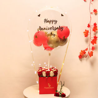 Anniversary Balloon Bouquet:Latex and Chrome Balloons