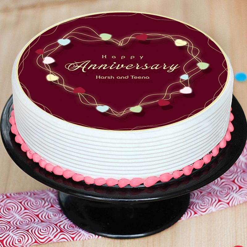 Anniversary Cake Flower Combo: Online Cake And Flower Delivery