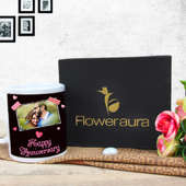 Anniversary Ecstacy - A Personalised Anniversary Mug with Back Sided View with Gift Box