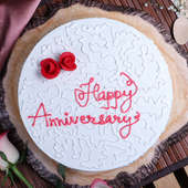 Top View White Anniversary Cake online Delivery