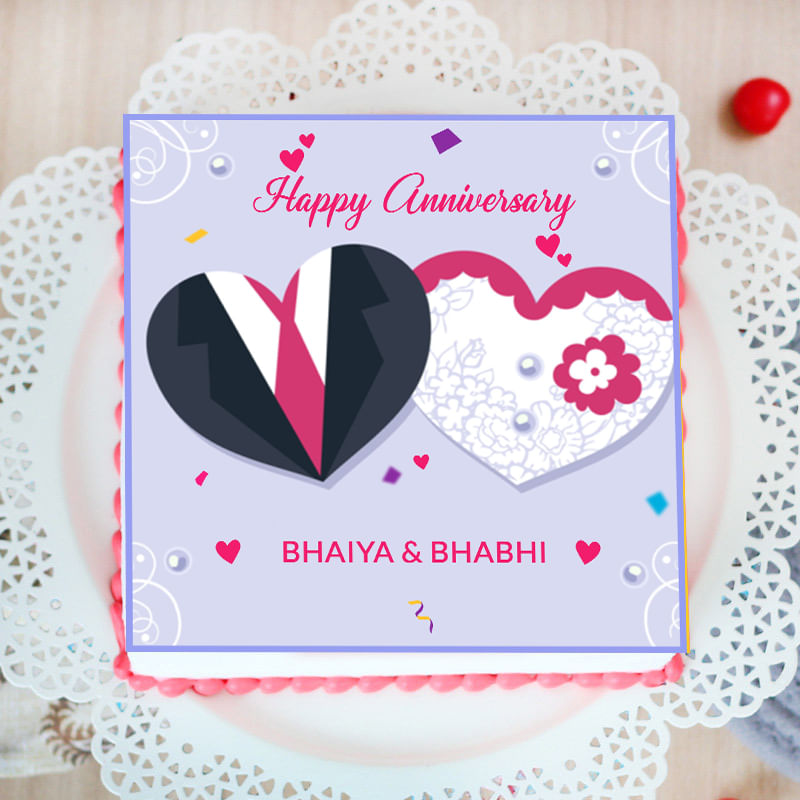 Happy Anniversary Poster Cake for Bhaiya Bhabhi