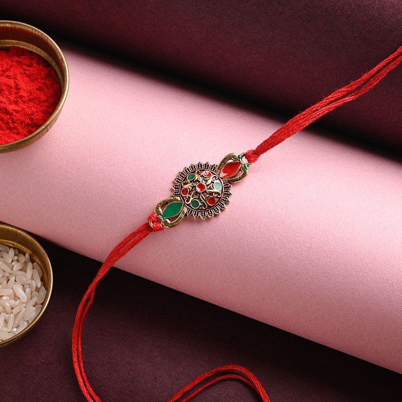 Send Fancy rakhi For Brother Online - Antique Design Rakhi