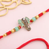 Antique Elephant Charm Handpainted Rakhi