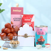 Antique Ganesha Rakhi With Sweet N Nutty Treats