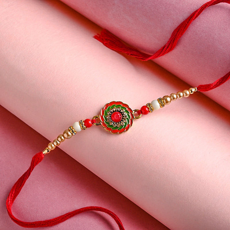 Red Color Designer Rakhi Online in India