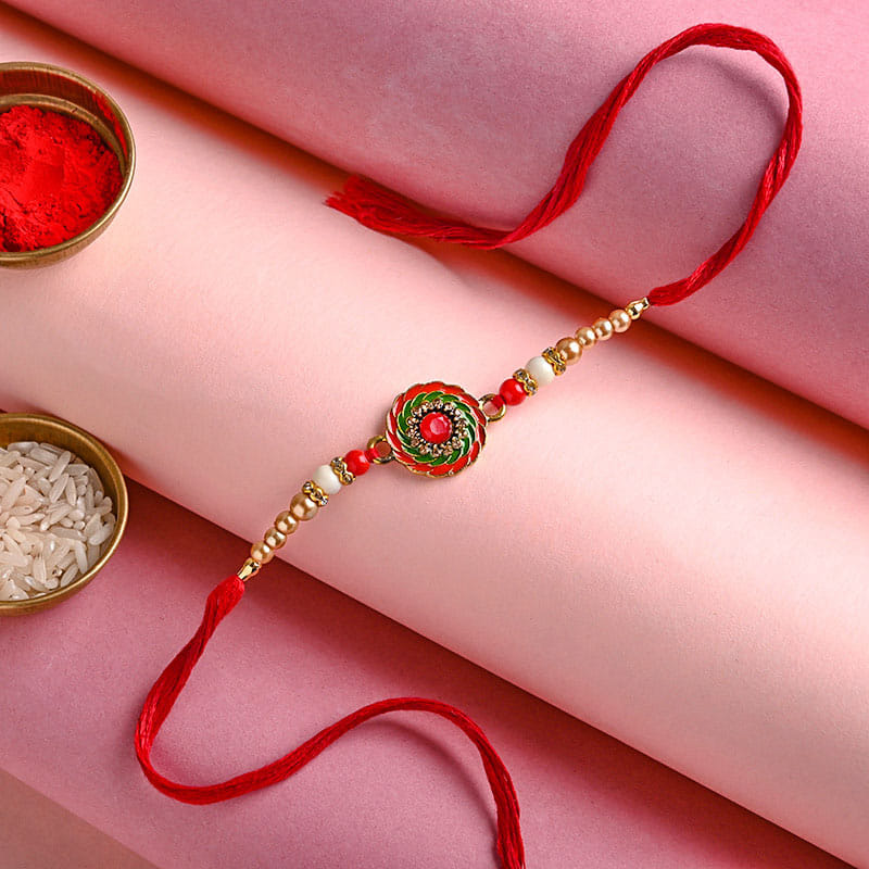 Red Color Designer Rakhi Online in India 1