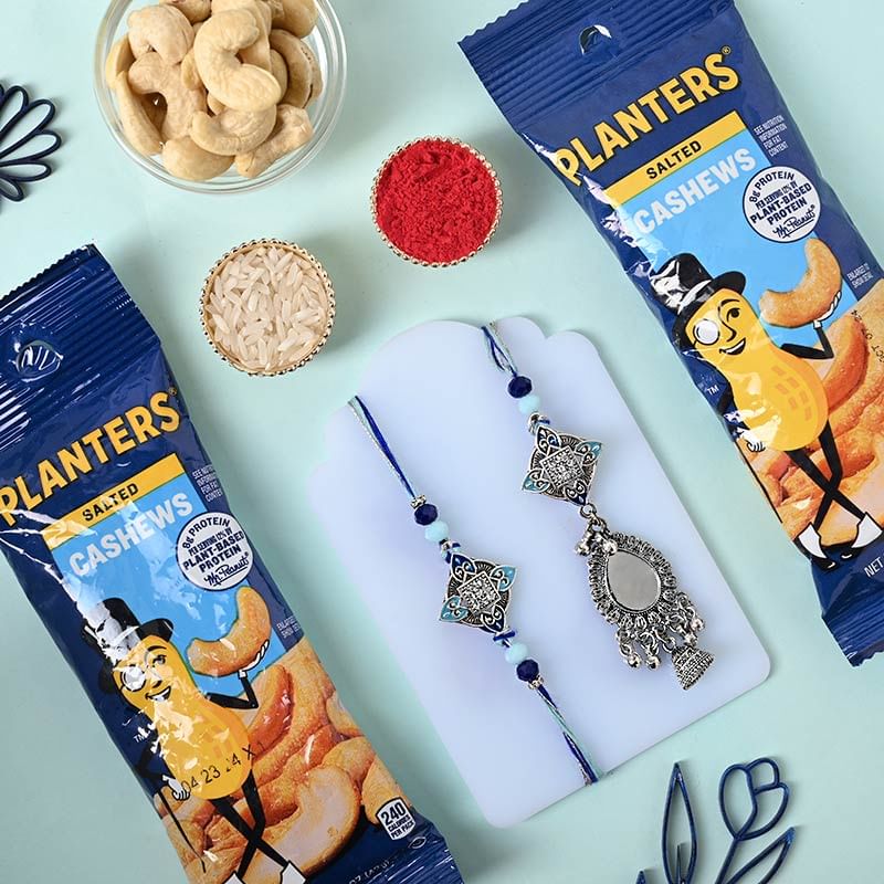 Bhaiya Bhabhi Rakhi Set With Salted Cashews