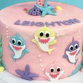 Aquatic Wonder Baby Shark 1st  Birthday Cake