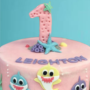 Order Baby Shark 1st Birthday Cake - Upper View
