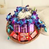 Flowers and Chocolates in a Basket - Best Valentine gift