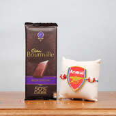 Arsenal FC Rakhi and Cadbury Bournville Combo for Kids