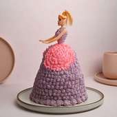 Side View of Artistic Barbie Cake