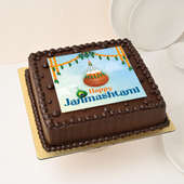 Artistic Chocolate Janmashtami Photo Cake