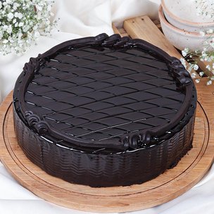 Order Artistic Dark Chocolate Cake, Online Cake Delivery