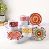 Artistic Tea Mugs N Coasters Gift Hampers for New Year 2023