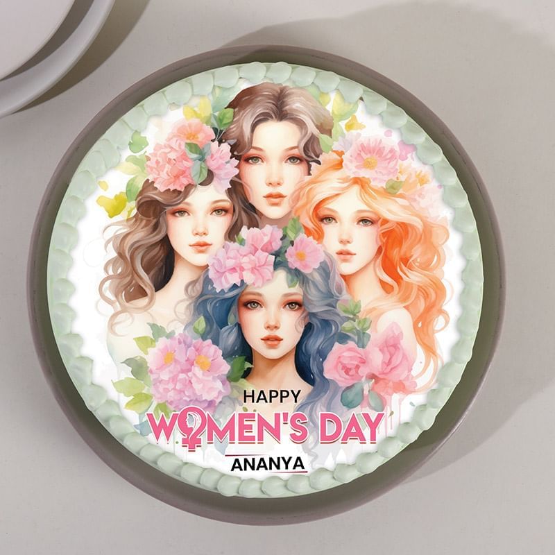 Artistic Womens Day Photo Cake