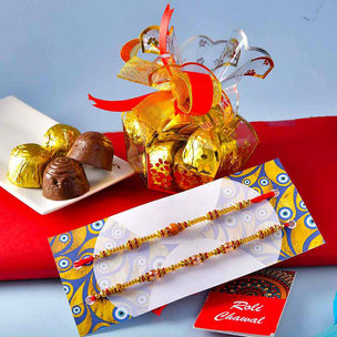 Assorted Chocolates N Rakhis Send to USA
