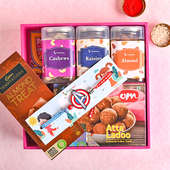 Send Superhero Rakhi For Kids Online With Chocolates, Dry Fruits, Sweets Combo