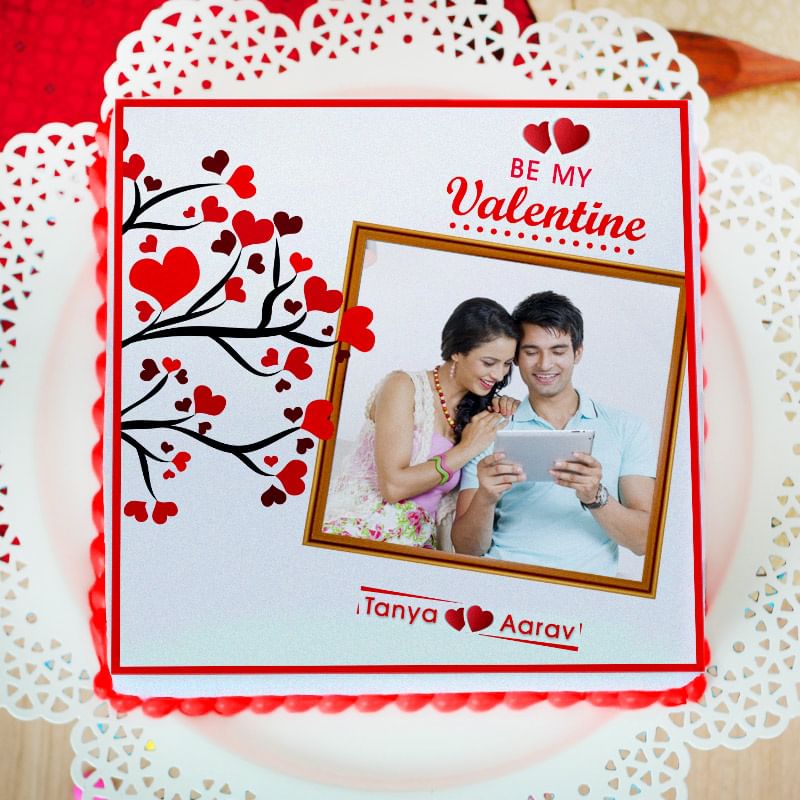 valentine special photo cake