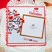 valentine special photo cake - Top View