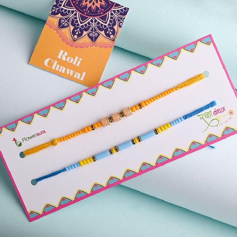 Order Auspicious Beads Rakhi Online - Pearl Rakhi