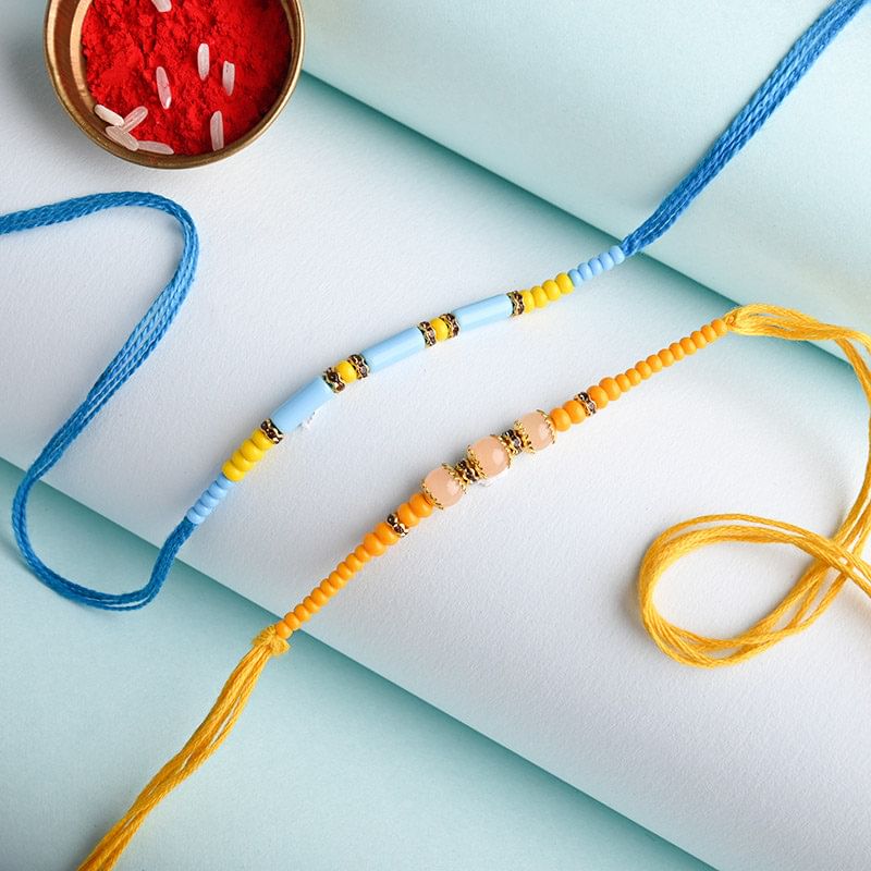 Designer Auspicious Beads Rakhi Online - Pearl Rakhi