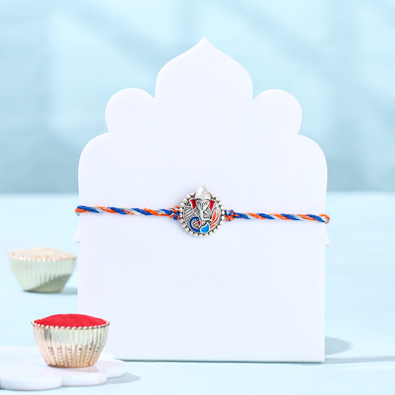 Auspicious Ganesha Rakhi With Besan Ladoos