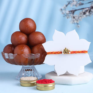 Auspicious Ganesha Rakhi With Gulab Jamun-Canada