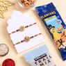 Two Auspicious Golden Rakhis With Crunchy Nuts