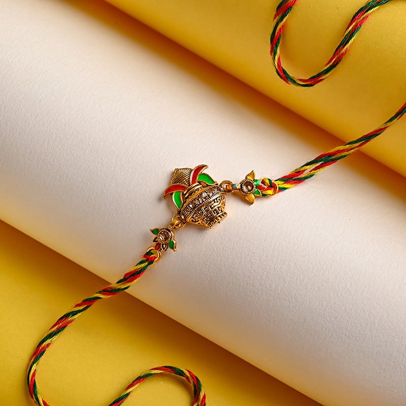 Buy Auspicious Kalash Designer Rakhi Online in India