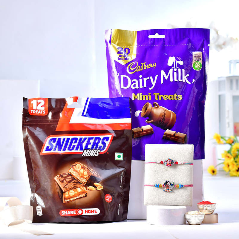 Auspicious Kid Rakhi Duo With Mini Choco Treats